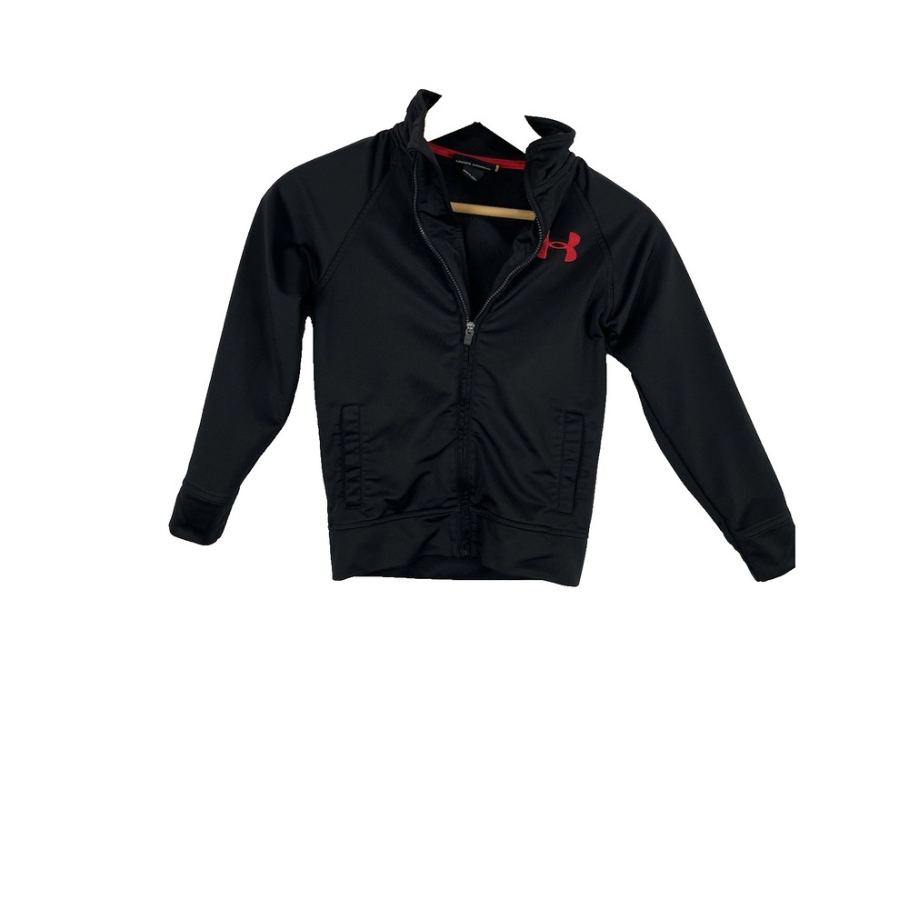Under Armor Boys Jacket Size 6 Black RedAthleisure Sporty Basic Classic Playware